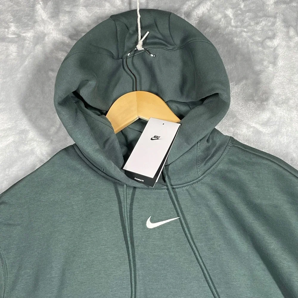 Nike Phoenix Fleece Oversized Hoodie Womens Small Dark Sage Green DQ5860-338 NEW